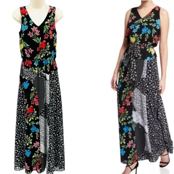 NWT Calvin Klein Floral Patchwork Maxi Dress(size medium) - Picture 3 of 8